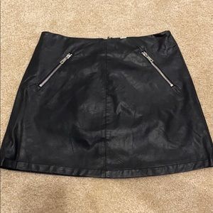 Black leather skirt